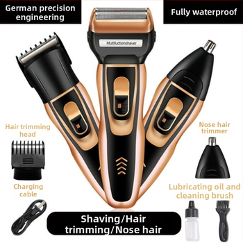 Daling elektrický holiaci strojček tri v jednom, reciproký pohyb, umývateľný pre celé telo, pánske holenie a fúz-trimmer, dlhá výdrž batérie