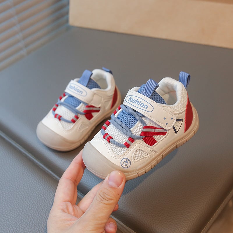 Cipele za učenje hodanja s prozračnim mrežastim gornjim dijelom za bebe i malu djecu, unisex, zaštita od udara i funkcionalne svakodnevne tenisice