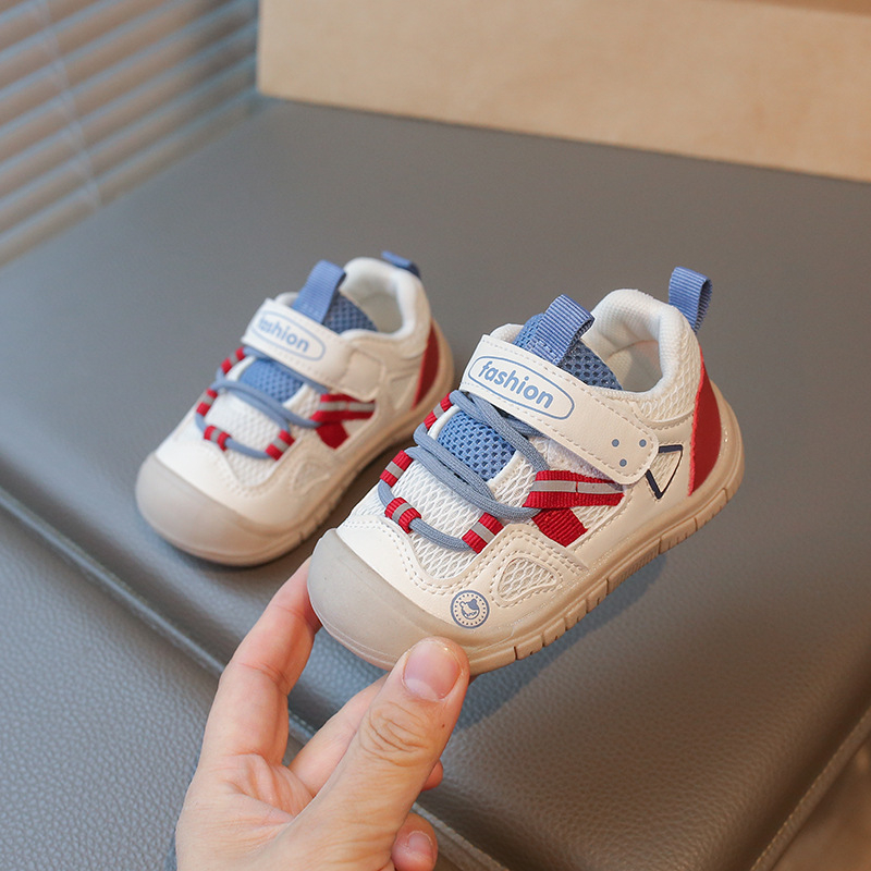 Cipele za učenje hodanja s prozračnim mrežastim gornjim dijelom za bebe i malu djecu, unisex, zaštita od udara i funkcionalne svakodnevne tenisice