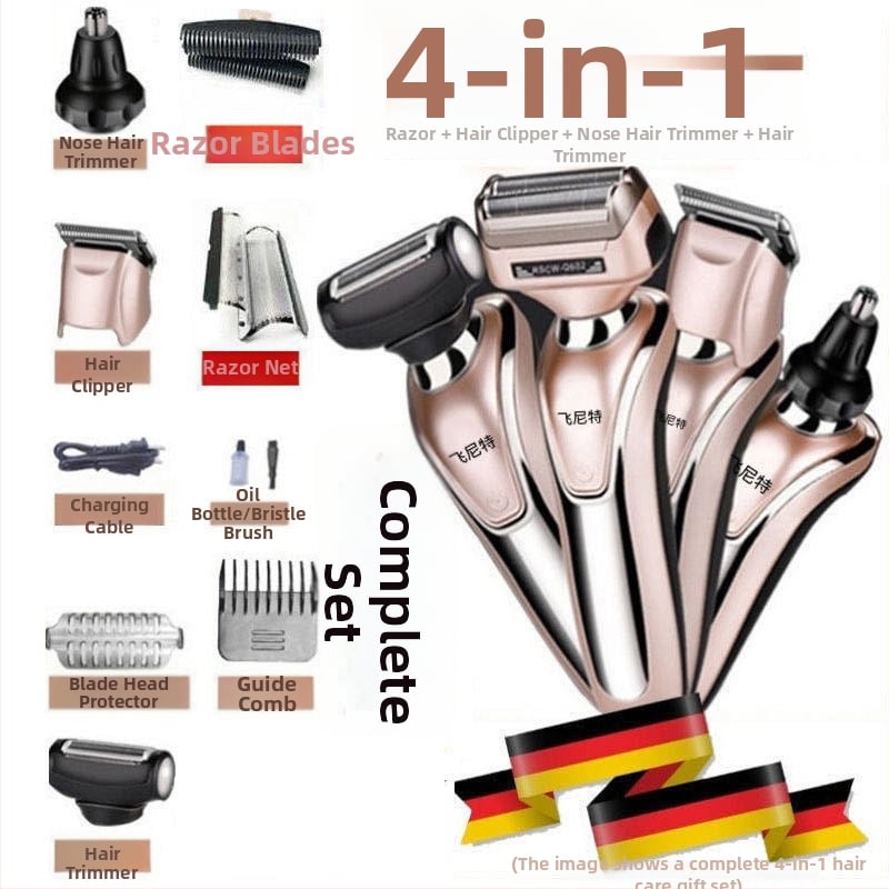 Feinite 6288 4v1 elektrický holiaci strojček pre mužov s pohyblivou hlavou