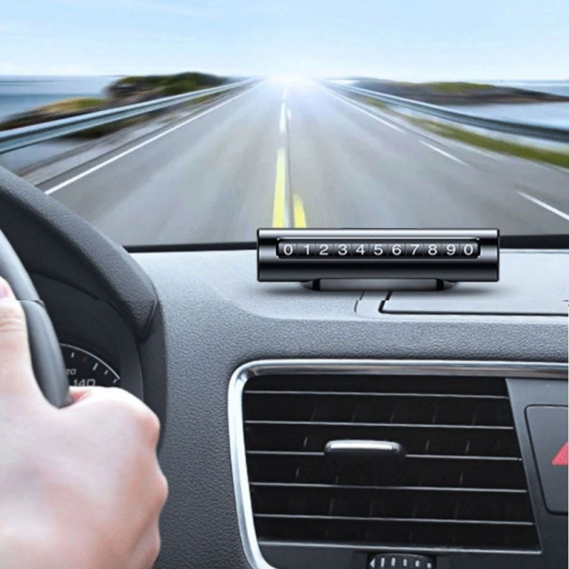 Privremena pločica za parkiranje s brojem, metalna, otporna na sunce, rotirajućeg tipa, visokokvalitetni pokretni znak registracije za automobile