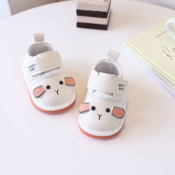Unisex βρεφικά παπούτσια για περπάτημα 0–2 ετών, καρτούν με μαλακή σόλα και ήχο κουδουνίσματος, Velcro
