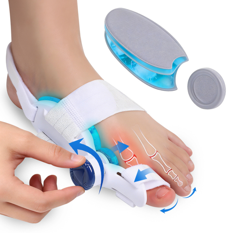 Ortopedski korektor hallux valgus i razdjeljivač prstiju na stopalu s podesivim gumbom