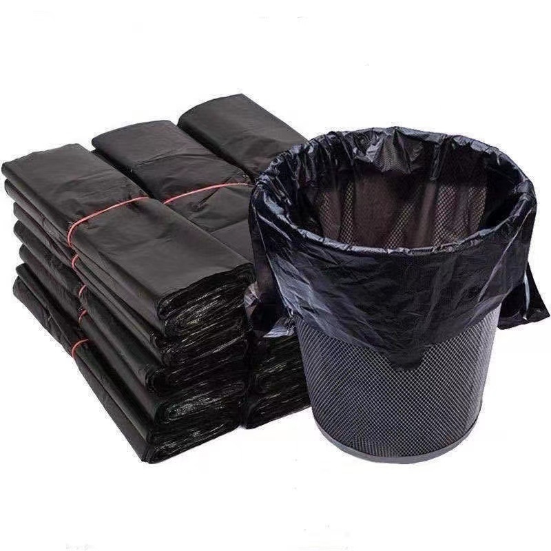 Debela vrećica za otpad u stilu veste, za kućnu i kuhinjsku upotrebu, plastična vrećica s ručkama, crna, velika veličina