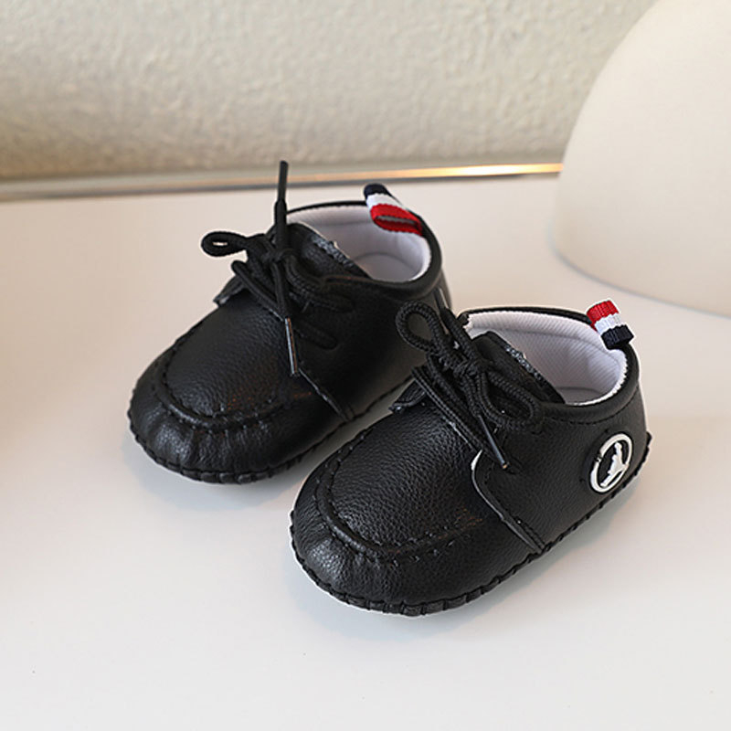 Unisex cipele za bebe i malu djecu 12-36 mjeseci, mekana potplata, gornji dio od PU umjetne kože, karikatura uzorak, vintage stil, vezanje sprijeda