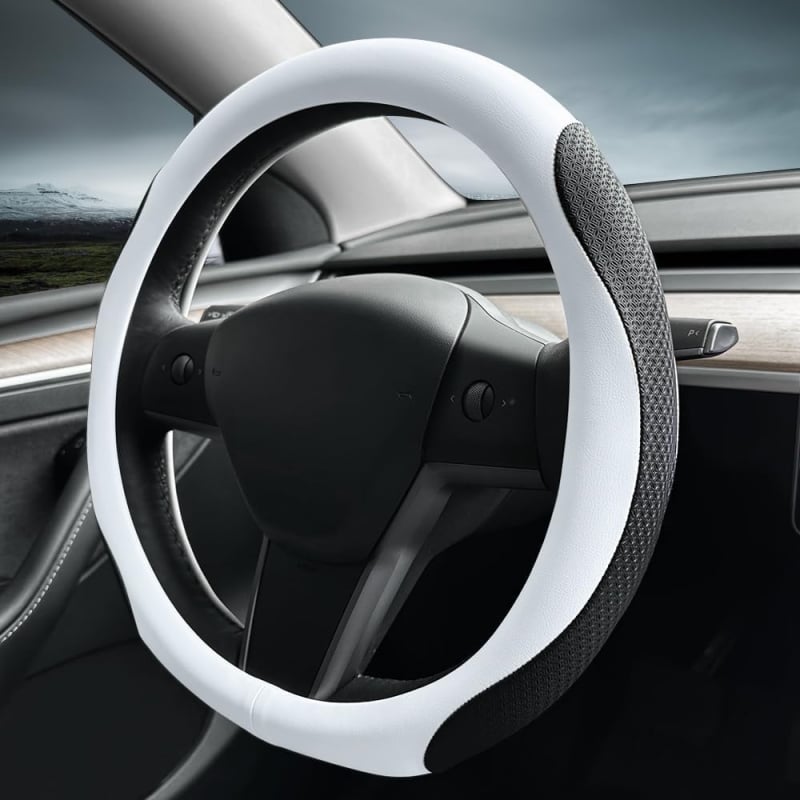 PU kormánykerékvédő Tesla Model 3, Model Y és Model X számára — univerzális, négy évszakos, 38 cm átmérőjű