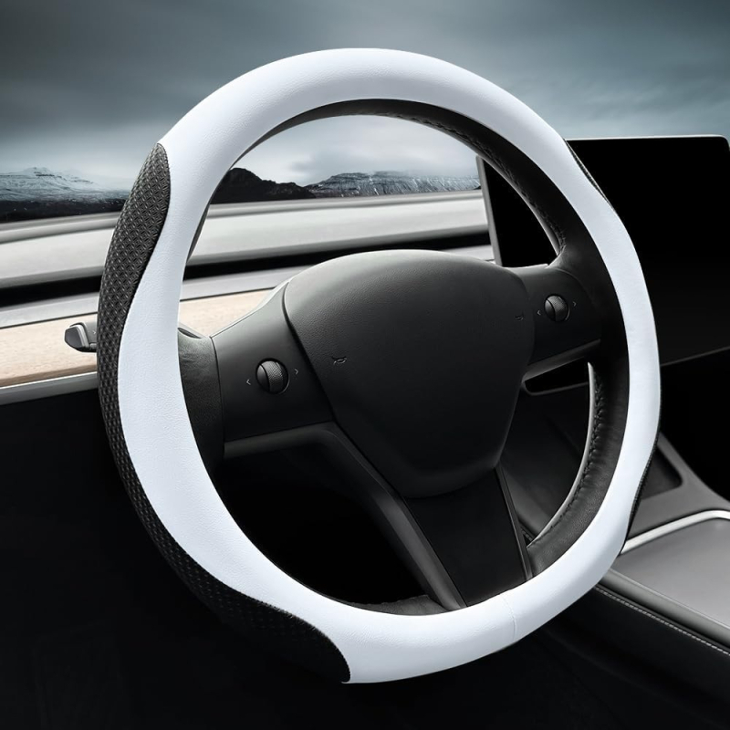 PU kormánykerékvédő Tesla Model 3, Model Y és Model X számára — univerzális, négy évszakos, 38 cm átmérőjű