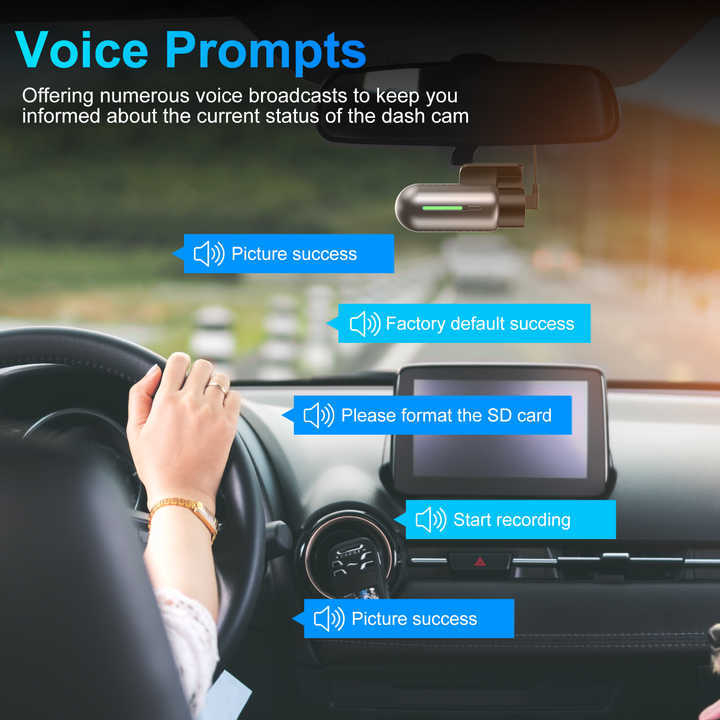 Nova 2K dash kamera za auto s Wi-Fi, DVR-om, HD noćnim vidom, prednja kamera