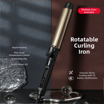 Ondulator rotativ pentru păr, fixare de durată, diametre 38 mm și 32 mm, pentru uz profesional în saloane și machiaj