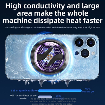 Sundasheng S23 trostupanjski magnetski hladnjak za telefon, tiho termoelektrično hlađenje, 15W visoka snaga