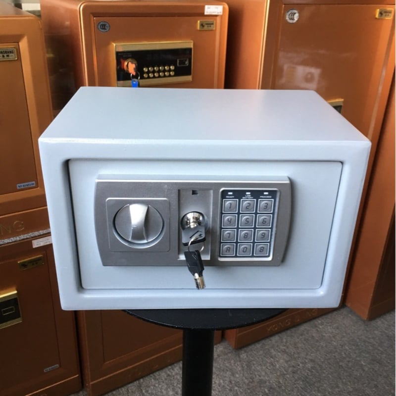 Seif electronic din oțel, rezistent la foc, pentru uz casnic, compact