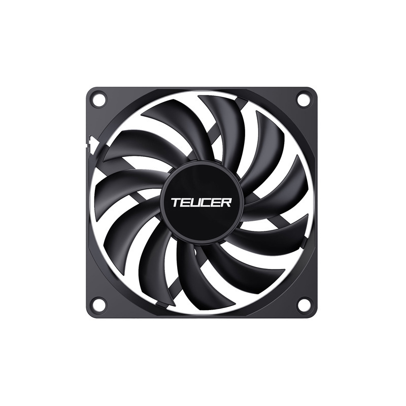 TEUCER UT-8010 csendes CPU hűtőventilátor, 80x80x10 mm, hőmérséklet-szabályozás