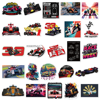50 naljepnica F1 Formula One za dekoriranje prijenosnog računala i motocikla, vodootporne
