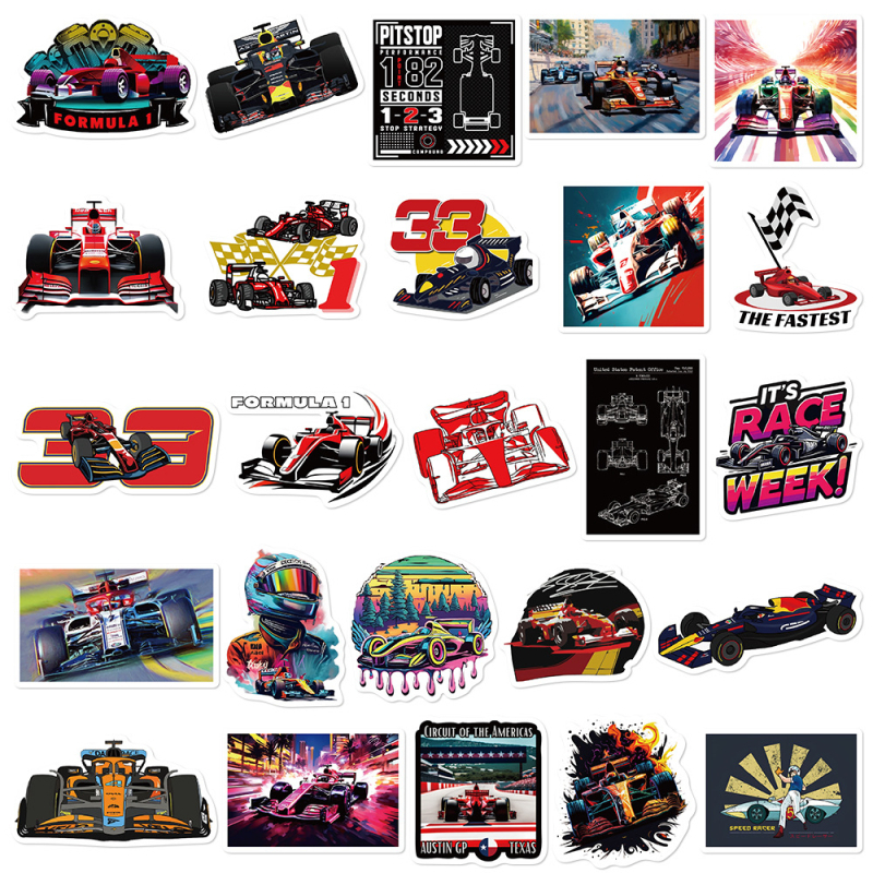 50 naljepnica F1 Formula One za dekoriranje prijenosnog računala i motocikla, vodootporne