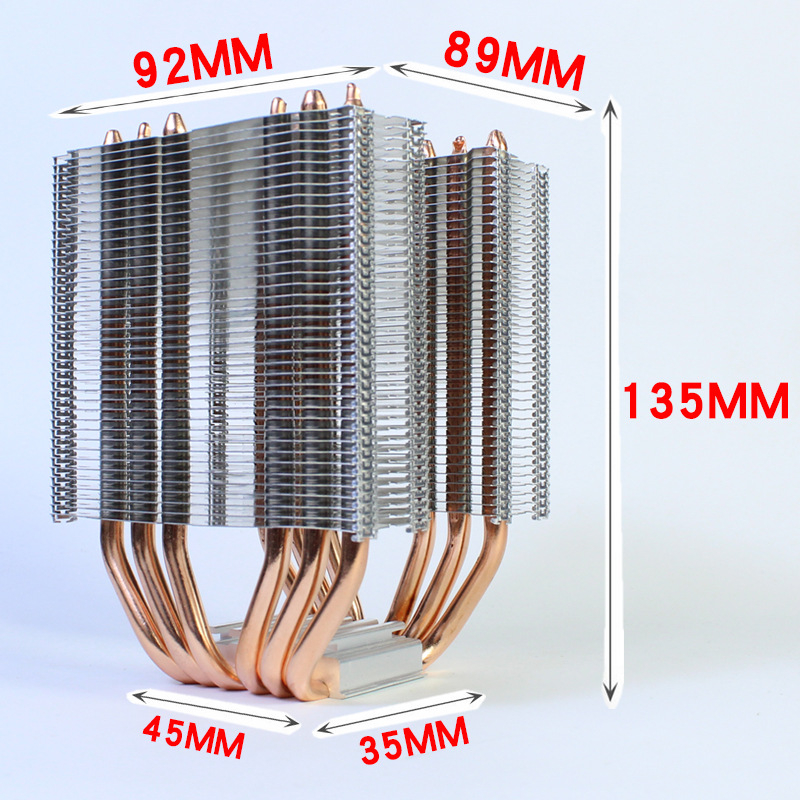 Lanshuo CPU hűtő, Big Frost Tower, 6 hőcső, kettős torony dizájn, réz-alumínium kötés, csendes működés