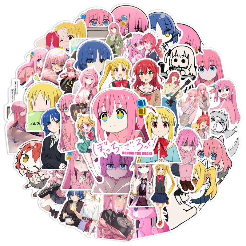50 αυτοκόλλητα graffiti σε στυλ anime, PVC αδιάβροτα, για κιθάρα, πατίνι, κράνος και μπουκάλι νερού