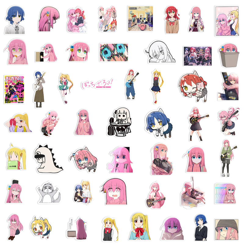 50 αυτοκόλλητα graffiti σε στυλ anime, PVC αδιάβροτα, για κιθάρα, πατίνι, κράνος και μπουκάλι νερού