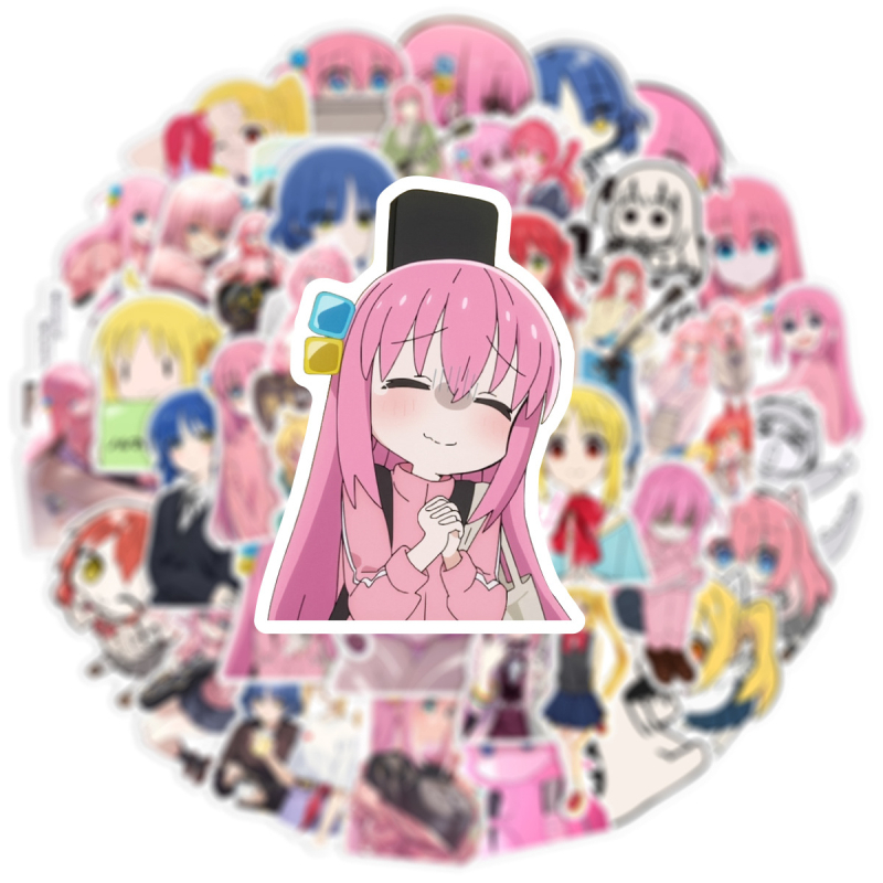 50 αυτοκόλλητα graffiti σε στυλ anime, PVC αδιάβροτα, για κιθάρα, πατίνι, κράνος και μπουκάλι νερού