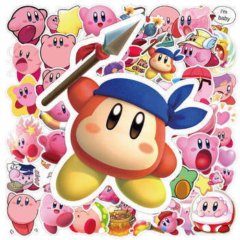 50 φύλλα Kirby DIY δημιουργικά αυτοκόλλητα – αυτοκόλλητα cartoon graffiti για ποτήρια νερού, αποσκευές και κράνη μοτοσικλέτας