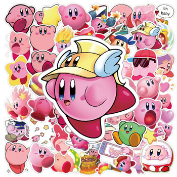 50 φύλλα Kirby DIY δημιουργικά αυτοκόλλητα – αυτοκόλλητα cartoon graffiti για ποτήρια νερού, αποσκευές και κράνη μοτοσικλέτας