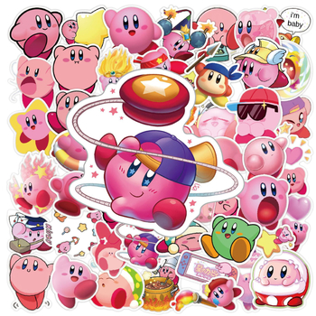 50 φύλλα Kirby DIY δημιουργικά αυτοκόλλητα – αυτοκόλλητα cartoon graffiti για ποτήρια νερού, αποσκευές και κράνη μοτοσικλέτας