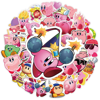 50 φύλλα Kirby DIY δημιουργικά αυτοκόλλητα – αυτοκόλλητα cartoon graffiti για ποτήρια νερού, αποσκευές και κράνη μοτοσικλέτας