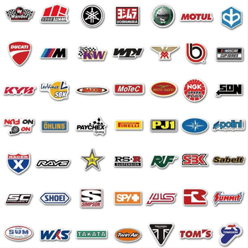 Sada 100 graffiti nálepiek s logom pre závodné auto, motorku, kufor, zápisník a skateboard – vodotesné