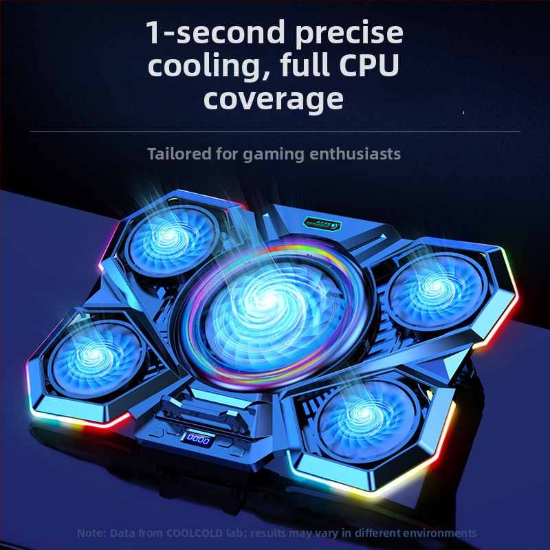 F13 viacuholný chladič pre notebook s RGB, tichá základňa