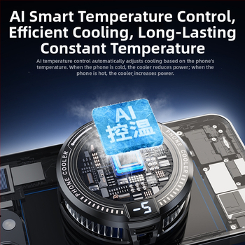 AI chladič pre smartphone s inteligentnou reguláciou teploty, ultra tichá automatická regulácia chladenia, polovodičové chladenie