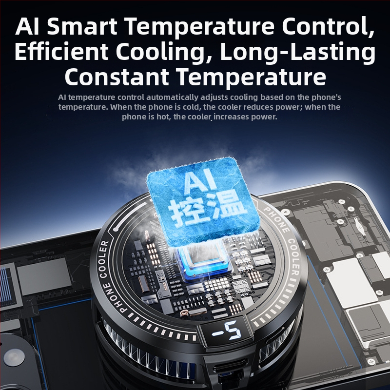 AI chladič pre smartphone s inteligentnou reguláciou teploty, ultra tichá automatická regulácia chladenia, polovodičové chladenie