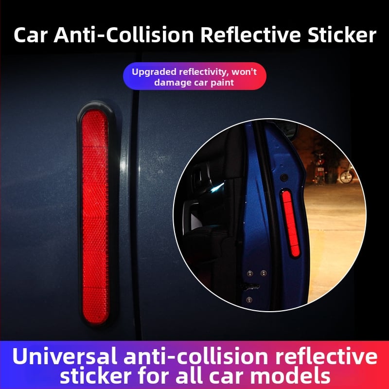 Automobilová dverová proti‑kolízna páska s reflexnou varovnou nálepkou, 170×30 mm