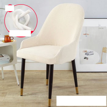 Ívelt ülés karfákkal, univerzális, minden évszakra alkalmas étkezőszék huzat háttámlával, félkör alakú ülőke huzat teljes fedésben