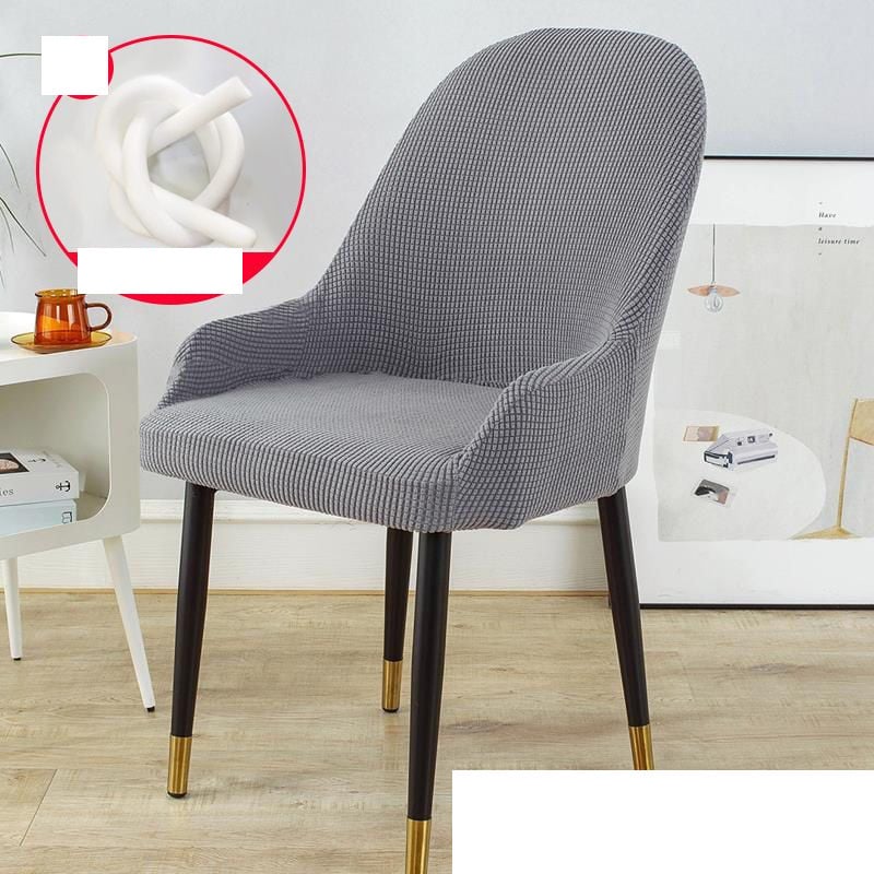 Ívelt ülés karfákkal, univerzális, minden évszakra alkalmas étkezőszék huzat háttámlával, félkör alakú ülőke huzat teljes fedésben