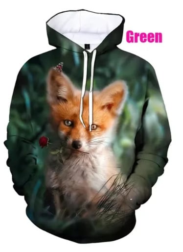 Jesensko/zimska modna bluza s 3D lisicama i životinjskim printom, uniseks, ležerna bluza za parove, muška odjeća