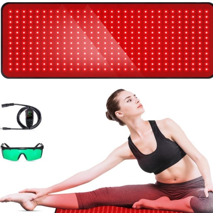 Popularna prekogranična prostirka za infracrvenu svjetlosnu terapiju s crvenim svjetlom, velika veličina, dvopojasne LED 360 svjetlosne kuglice, prostirka za fitness jogu s crvenim svjetlom