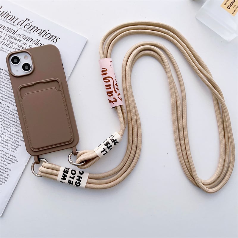 Θήκη σιλικόνης για iPhone 16, τσάντα ώμου με υποδοχή κάρτας, θήκη κάρτας και λουράκι μεταφοράς. Κατάλληλη για Apple 15 Pro Max/14/13.