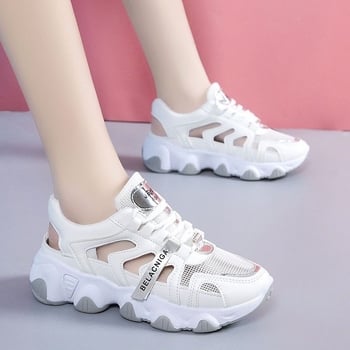 Nyári, hálós, áttört, lélegző, vastag női tornacipő, új stílus, sokoldalú, lezser, szuper népszerű az Instagramon, előnyös, kis lábfejre, sportcipőkre, szandálokra