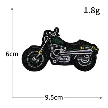Motocykel punkový štýl Harley motocykel výšivka kreslená výšivka nášivka pretekárske auto klasické auto bicykel oblečenie doplnky