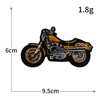 Motocykel punkový štýl Harley motocykel výšivka kreslená výšivka nášivka pretekárske auto klasické auto bicykel oblečenie doplnky