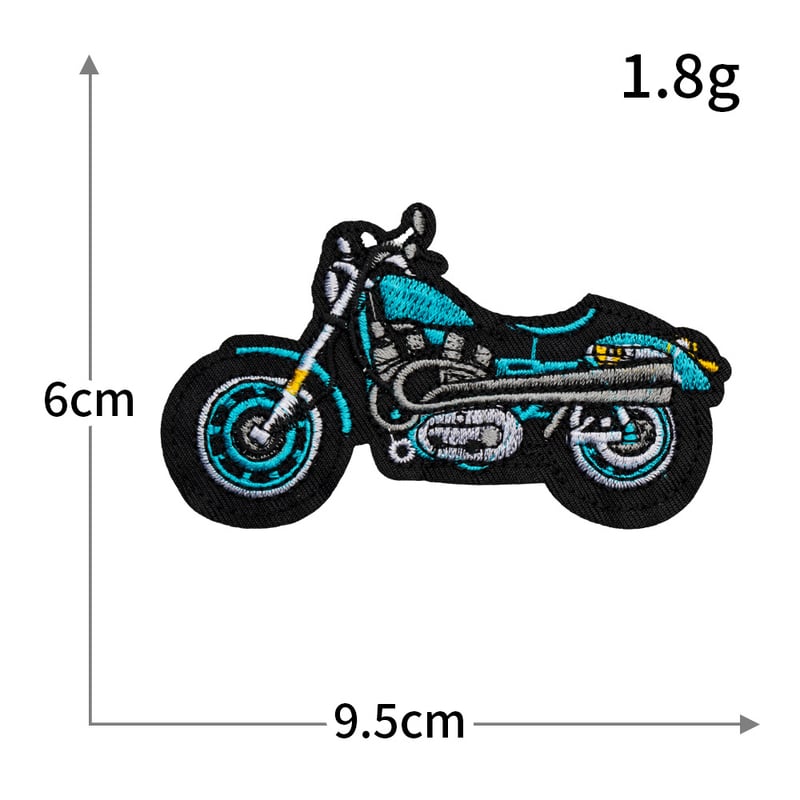 Motocykel punkový štýl Harley motocykel výšivka kreslená výšivka nášivka pretekárske auto klasické auto bicykel oblečenie doplnky