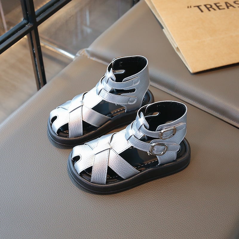 Korejskog stila ljetne visoko križane rimske sandale za djevojčice, princeza obuća s mekim potplatom