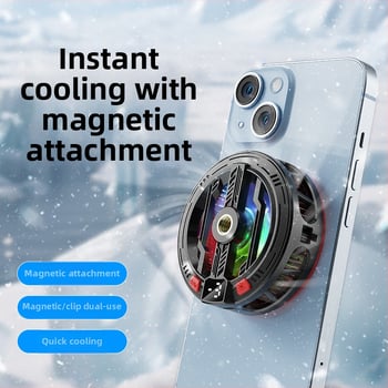 Răcitor pentru telefon cu clips magnetic, răcire pe bază de semiconductori, tehnologie Ice-Seal, pentru gaming și streaming, compatibil cu tablete.