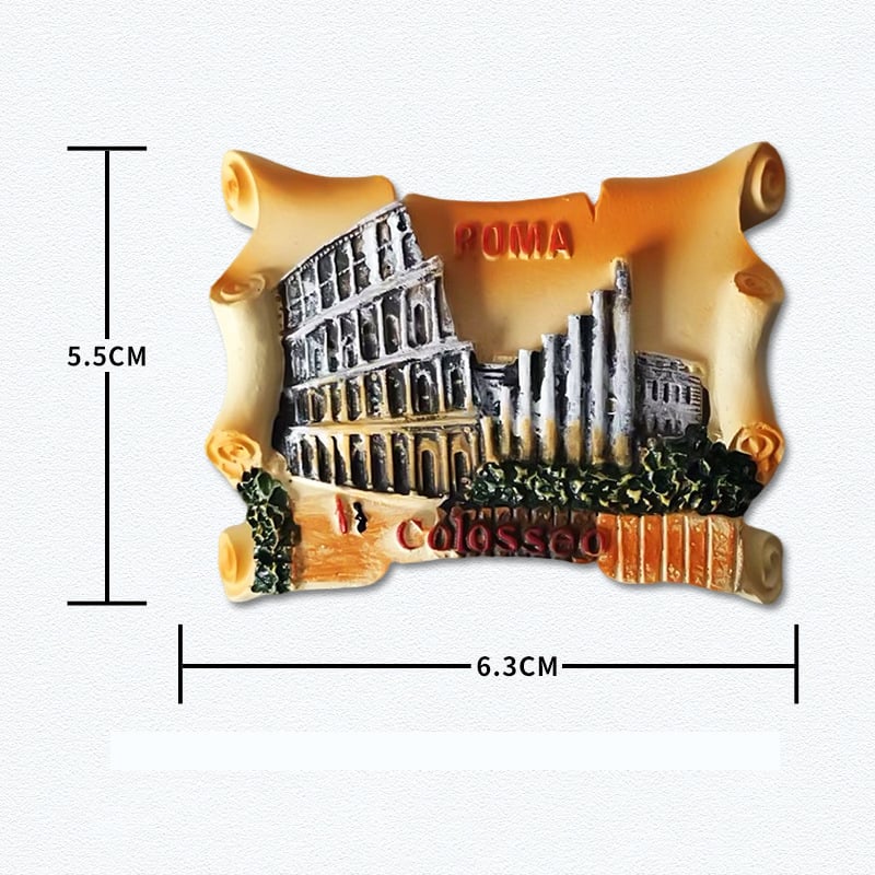 Olasz római gyanta hűtőmágnesek, 3D személyre szabott lakberendezési tárgyak, utazási szuvenírek és ajándékok - közvetlen gyári értékesítés.