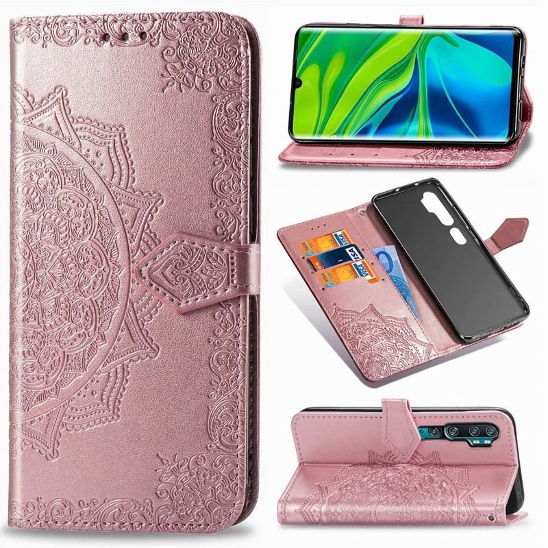 Compatibil cu Sony XPeria 5iii, husă din piele cu relief Mandala pentru telefon 10 Gen 2, cu clapă și inserție cartelă SIM, husă de protecție moale