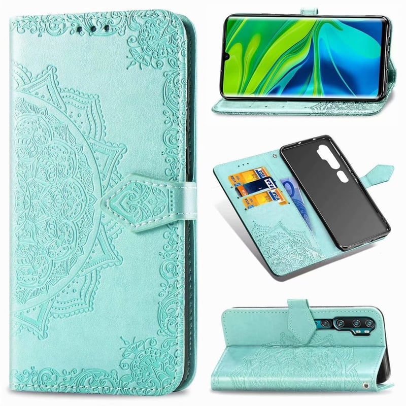 Compatibil cu Sony XPeria 5iii, husă din piele cu relief Mandala pentru telefon 10 Gen 2, cu clapă și inserție cartelă SIM, husă de protecție moale