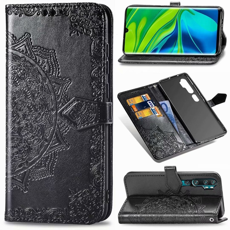 Compatibil cu Sony XPeria 5iii, husă din piele cu relief Mandala pentru telefon 10 Gen 2, cu clapă și inserție cartelă SIM, husă de protecție moale