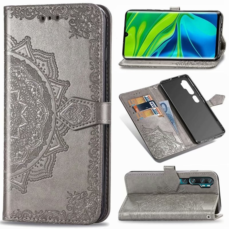 Compatibil cu Sony XPeria 5iii, husă din piele cu relief Mandala pentru telefon 10 Gen 2, cu clapă și inserție cartelă SIM, husă de protecție moale