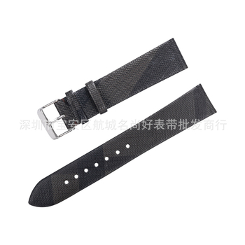 Curea de ceas în carouri alb-negru compatibilă cu curea din piele personalizată Burberry de 14/16/18/20/22 mm
