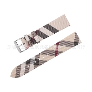 Curea de ceas în carouri alb-negru compatibilă cu curea din piele personalizată Burberry de 14/16/18/20/22 mm