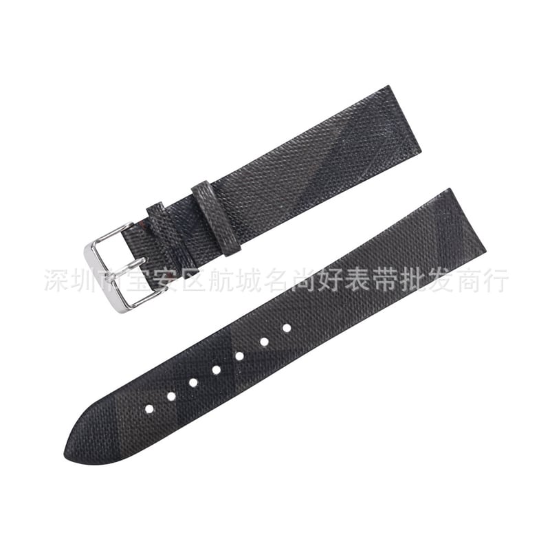 Curea de ceas în carouri alb-negru compatibilă cu curea din piele personalizată Burberry de 14/16/18/20/22 mm